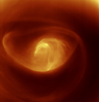 Illustration for article titled A Dramatic Swirling Vortex At Venus's South Pole